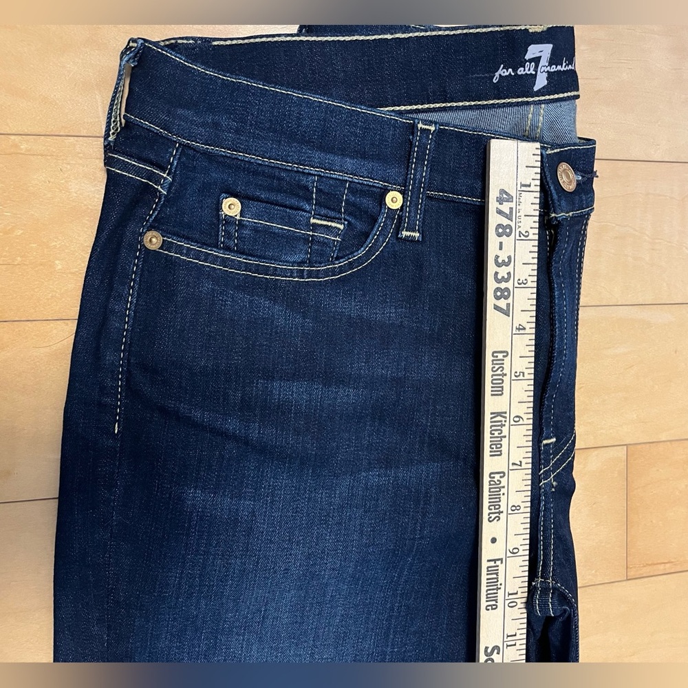 NWOT - 7 For All Mankind “Ankle Gwenevere” Style Dark Indigo Skinny Jeans- Sz 32 - Picture 8 of 9